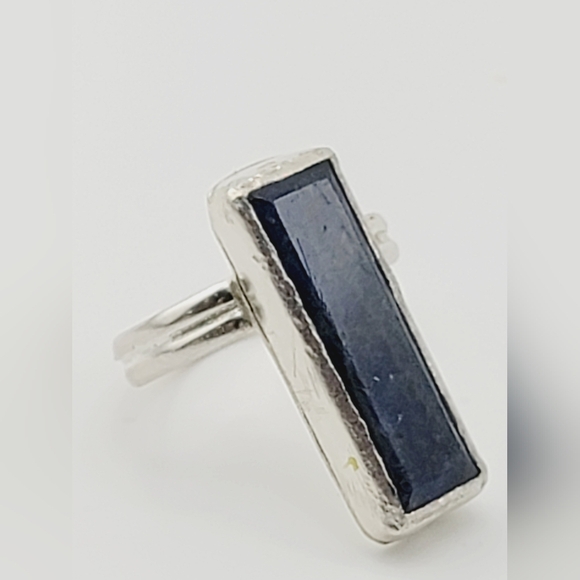 BLUE KYANITE RECTANGULAR SHAPE HANDMADE IN STERLING SILVER METAL 10 - Picture 4 of 7